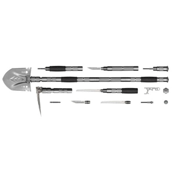 Multi-Function Survival Shovel TFS01-1 - Silver - OutdoorTravelGear.com