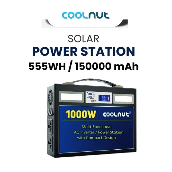 Compact Solar Power Station - 555Wh - 1000Watt - 150000mAh 1