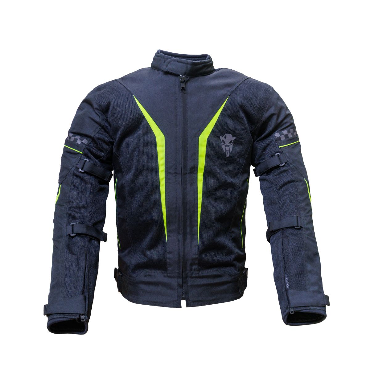 Breezer Mesh Motorcycle Riding Jacket - Black+Fluo Green - Level 2 - OutdoorTravelGear.com