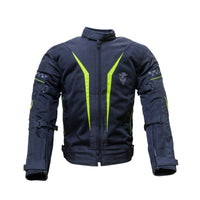 Breezer Mesh Motorcycle Riding Jacket - Black+Fluo Green - Level 2 - OutdoorTravelGear.com