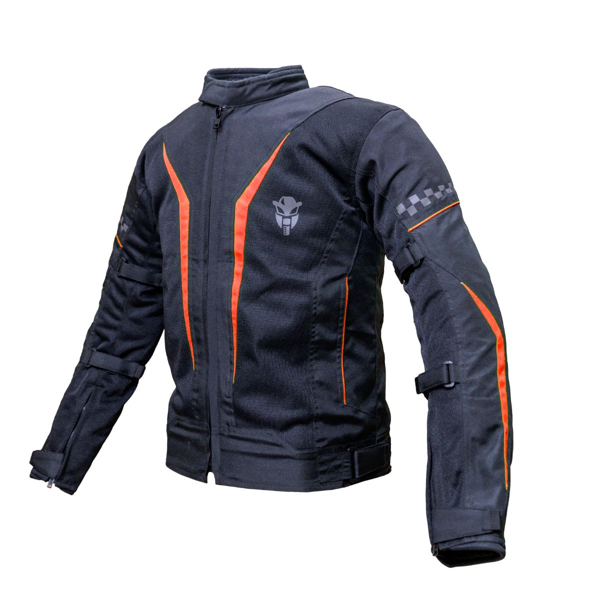 Breezer Mesh Motorcycle Riding Jacket - Black+Orange - Level 2