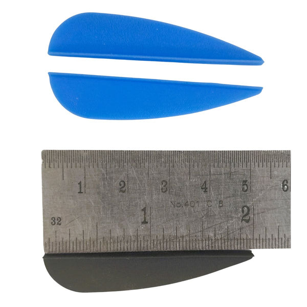 2” Streamline Fletches - 170005 - Blue 2pcs + Black 1pc Vanes - Archery Equipment - OutdoorTravelGear.com