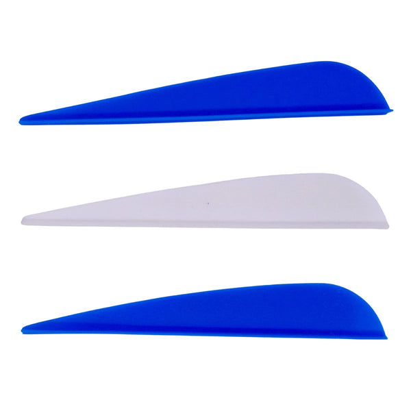 3” Streamline Fletches - 170001 - Dark Blue 2pcs + White 1pc Vanes - Archery Equipment - OutdoorTravelGear.com