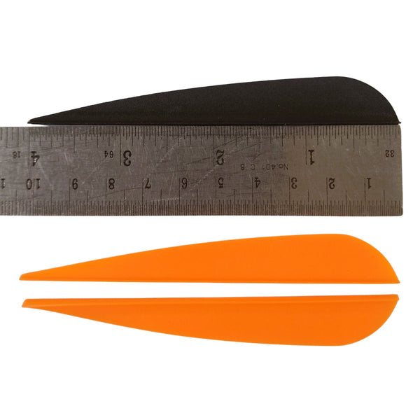 4” Streamline Fletches - 170008 - Orange 2pcs + Black 1pc Vanes - Archery Equipment - OutdoorTravelGear.com