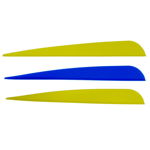 5” Streamline Fletches - 170009 -  Yellow 2pcs + Dark Blue 1pc Vanes - Archery Equipment - OutdoorTravelGear.com