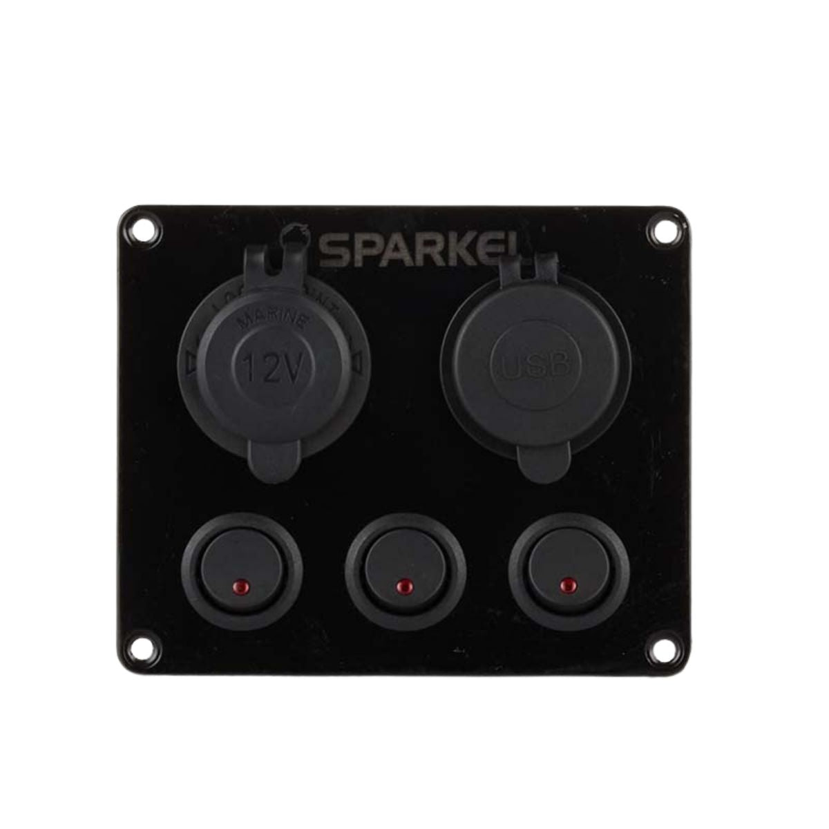 Switch Panel with 3 On/Off Switch with Indicator | Female Cig Lighter Socket - 110x90mm 12/24V DC RV