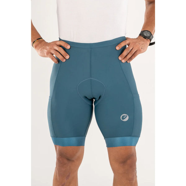 Mens Cycling - Endurance Bibless Shorts - Evolve - Teal Prima - OutdoorTravelGear.com