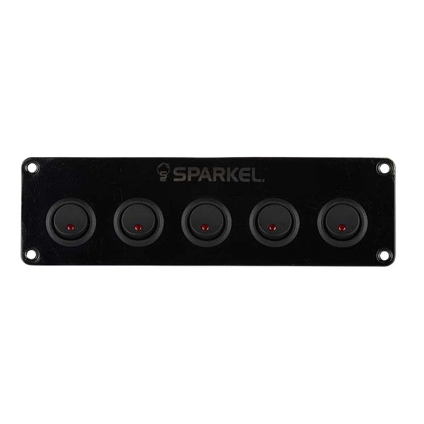 Switch Panel with 5 On/Off Switchs with Indicator - 173x50mm 12/24V DC RV