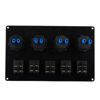 Switch Panel with 5 On/Off Switch with Indicator | 2 Female Cig Lighter Socket | Voltmeter - 200x150mm 12/24V DC RV