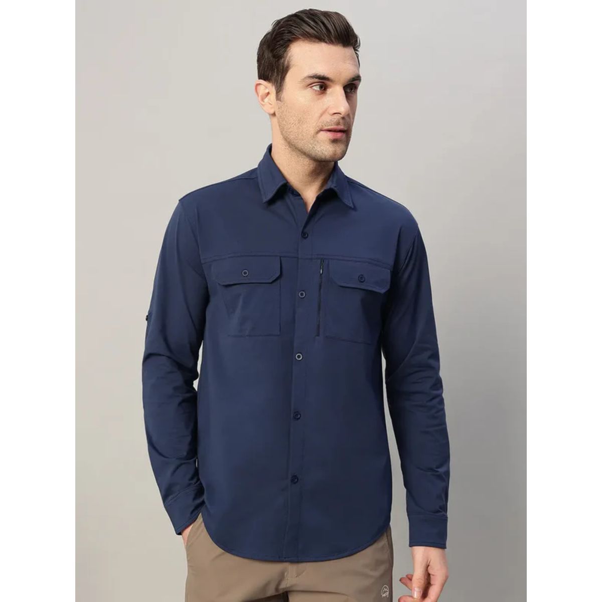 Men's TechFlex Cargo Shirt - Navy - OutdoorTravelGear.com