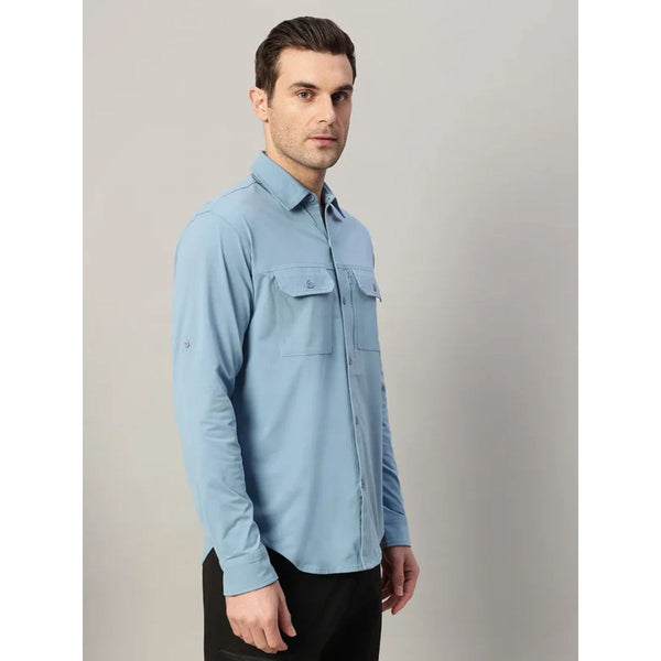 Men's TechFlex Cargo Shirt - Dusk Blue - OutdoorTravelGear.com