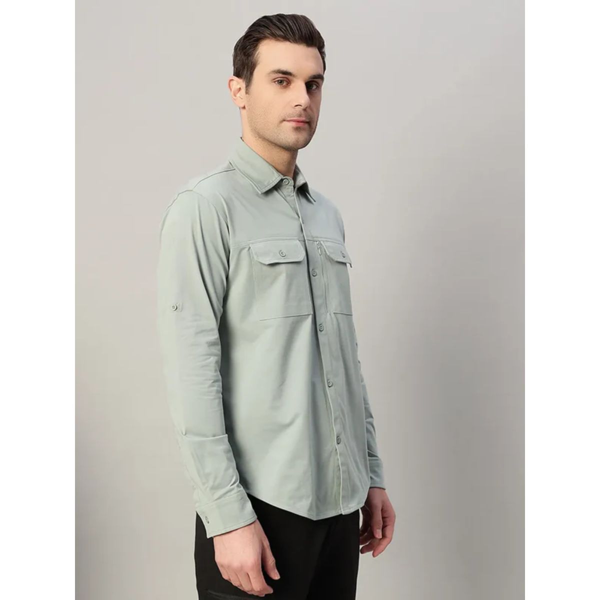 Men's TechFlex Cargo Shirt - Sage Green - OutdoorTravelGear.com