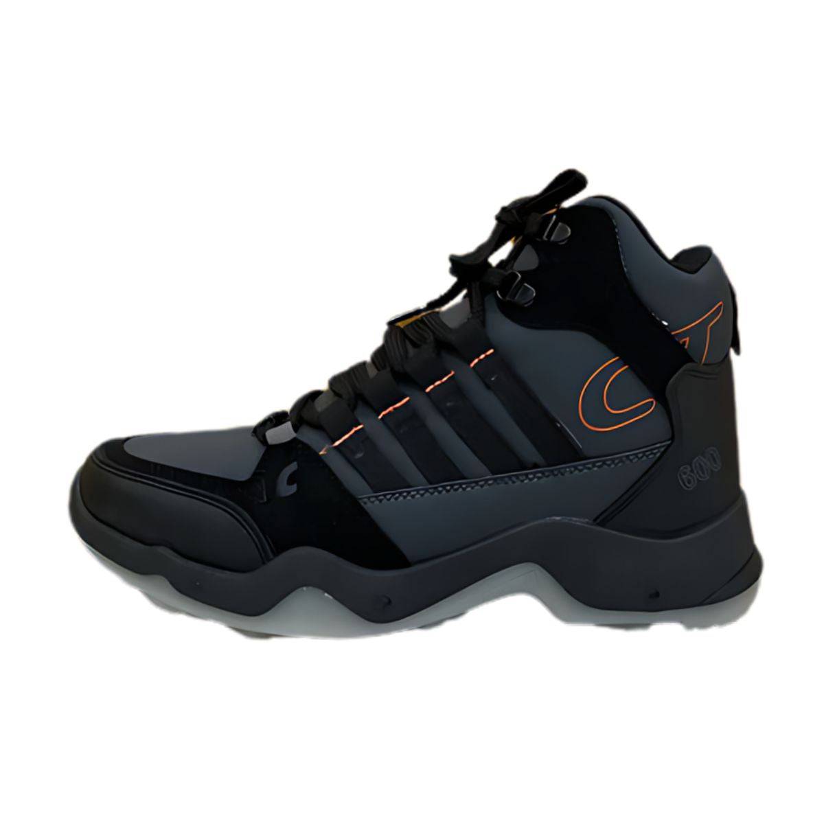 CTR High Ankle Trekking and Hiking Shoes - Rub-600 - Dark Grey + Black 1