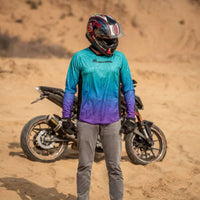 Moto Jersey Escape - Canyon Series - Light Blue & Purple