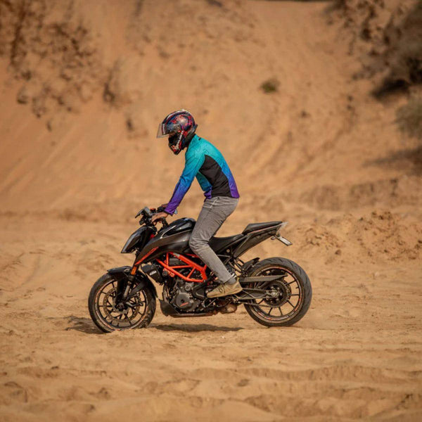 Moto Jersey Escape - Canyon Series - Light Blue & Purple - OutdoorTravelGear.com