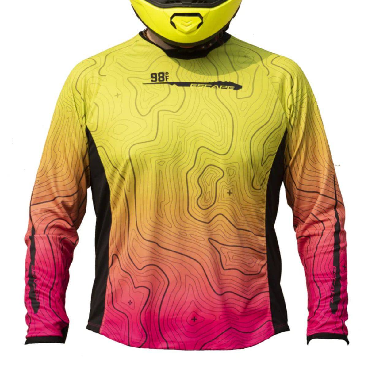 Moto Jersey Escape - Canyon Series - Yellow & Pink - OutdoorTravelGear.com