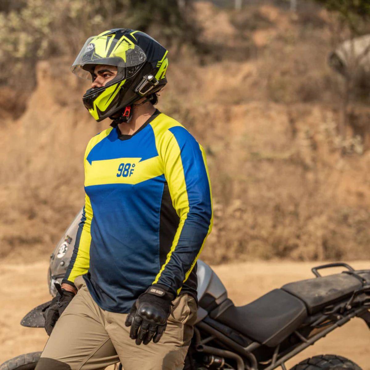 Moto Jersey Escape - Classic Series - Yellow & Blue - OutdoorTravelGear.com