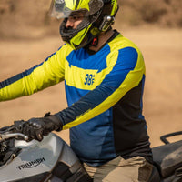 Moto Jersey Escape - Classic Series - Yellow & Blue - OutdoorTravelGear.com