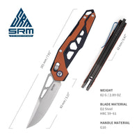 Mecha Pocket Folding Knife 9225-GJ - Orange 4