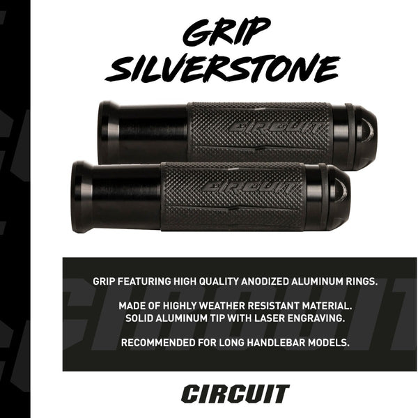 Silverstone Motorcycle Handlebar Grips - Black - OutdoorTravelGear.com