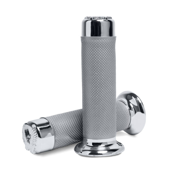 Custom Eagle Motorcycle Handlebar Grips - Silver - OutdoorTravelGear.com