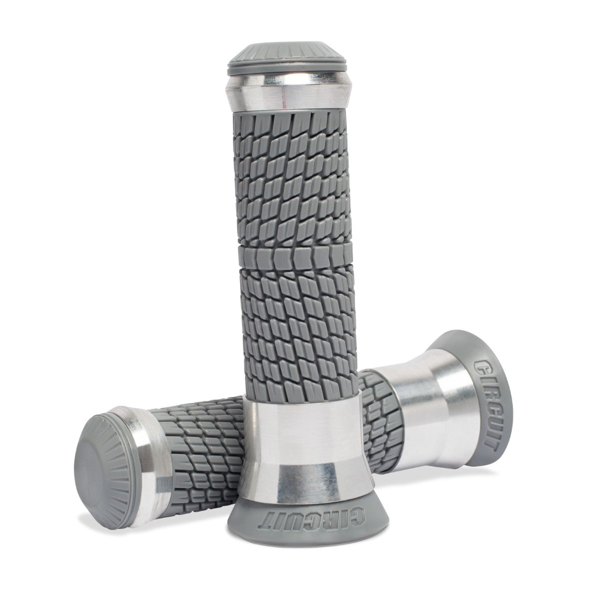 Storm Motorcycle Handlebar Grips - Grey+Aluminium - OutdoorTravelGear.com