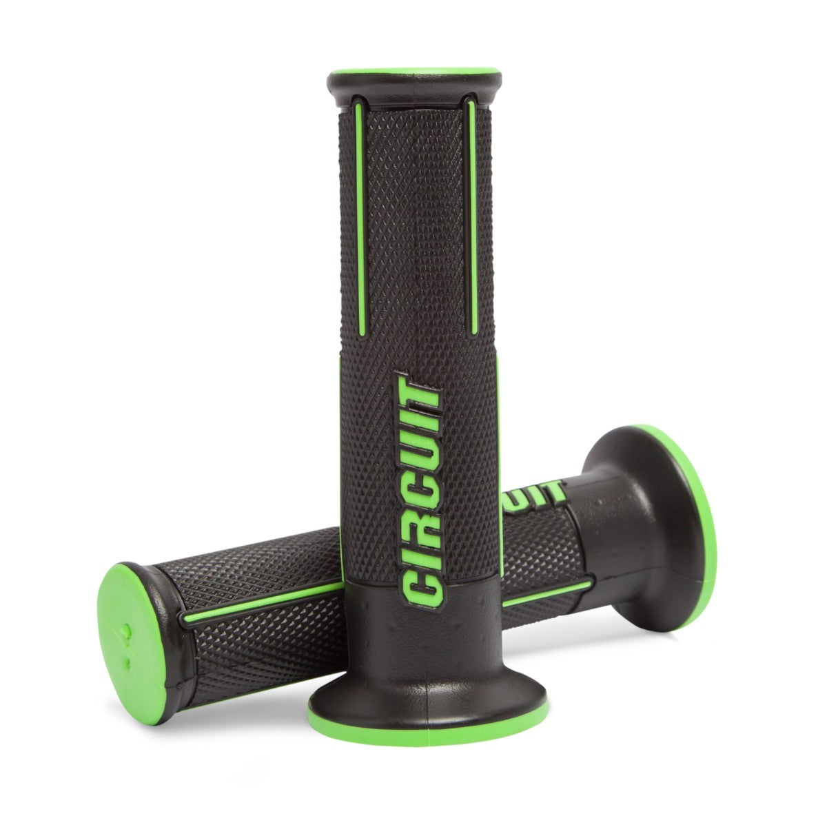 Speed Everyday Motorcycle Handlebar Grips - Black+Green - OutdoorTravelGear.com