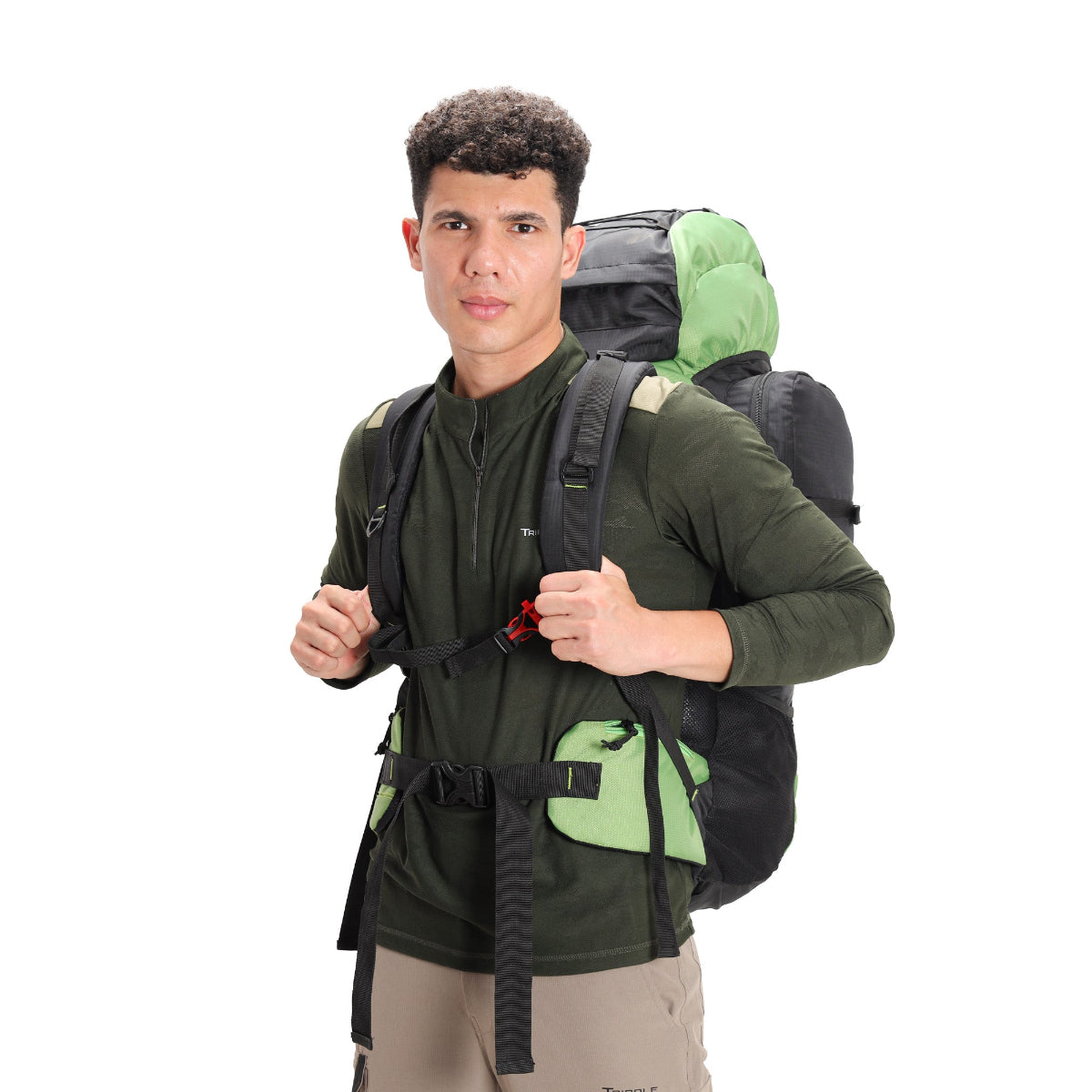 Hiking and Trekking T-Shirt | Jersey - Full Sleeves - Green - OutdoorTravelGear.com