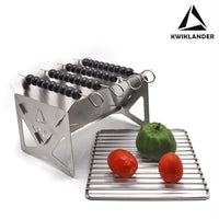 Flatpack BBQ Grill - Stainless Steel Mini Portable BBQ Grill - Wood Burning Camping Grill - Foldable Barbeque Tandoor - OutdoorTravelGear.com