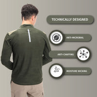 Hiking and Trekking T-Shirt | Jersey - Full Sleeves - Green - OutdoorTravelGear.com