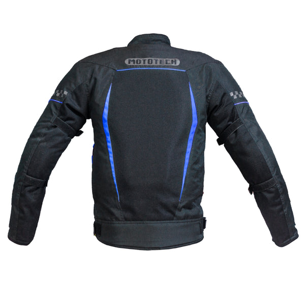 Breezer Mesh Motorcycle Riding Jacket - Black+Blue - Level 2