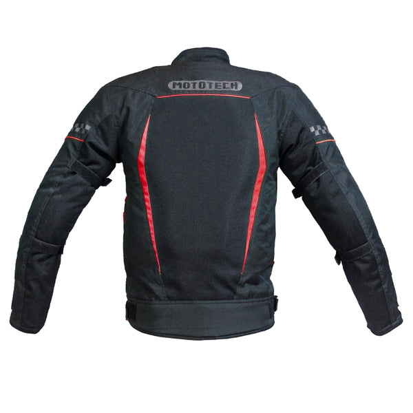 Breezer Mesh Motorcycle Riding Jacket - Black+Red - Level 2 - OutdoorTravelGear.com