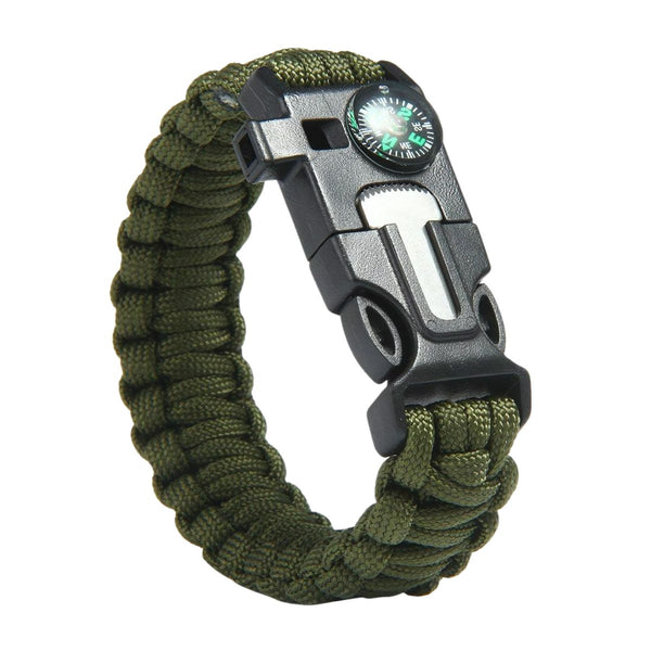 Paracord Multi-functional 5 in 1 Survival Bracelet - Army Green - OutdoorTravelGear.com