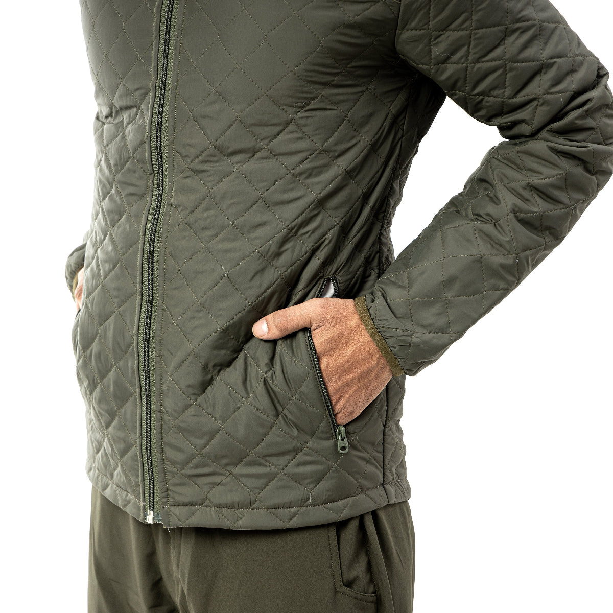 Quilted Winter Jacket for Daily Use | Hiking | Travelling - Army Green - OutdoorTravelGear.com