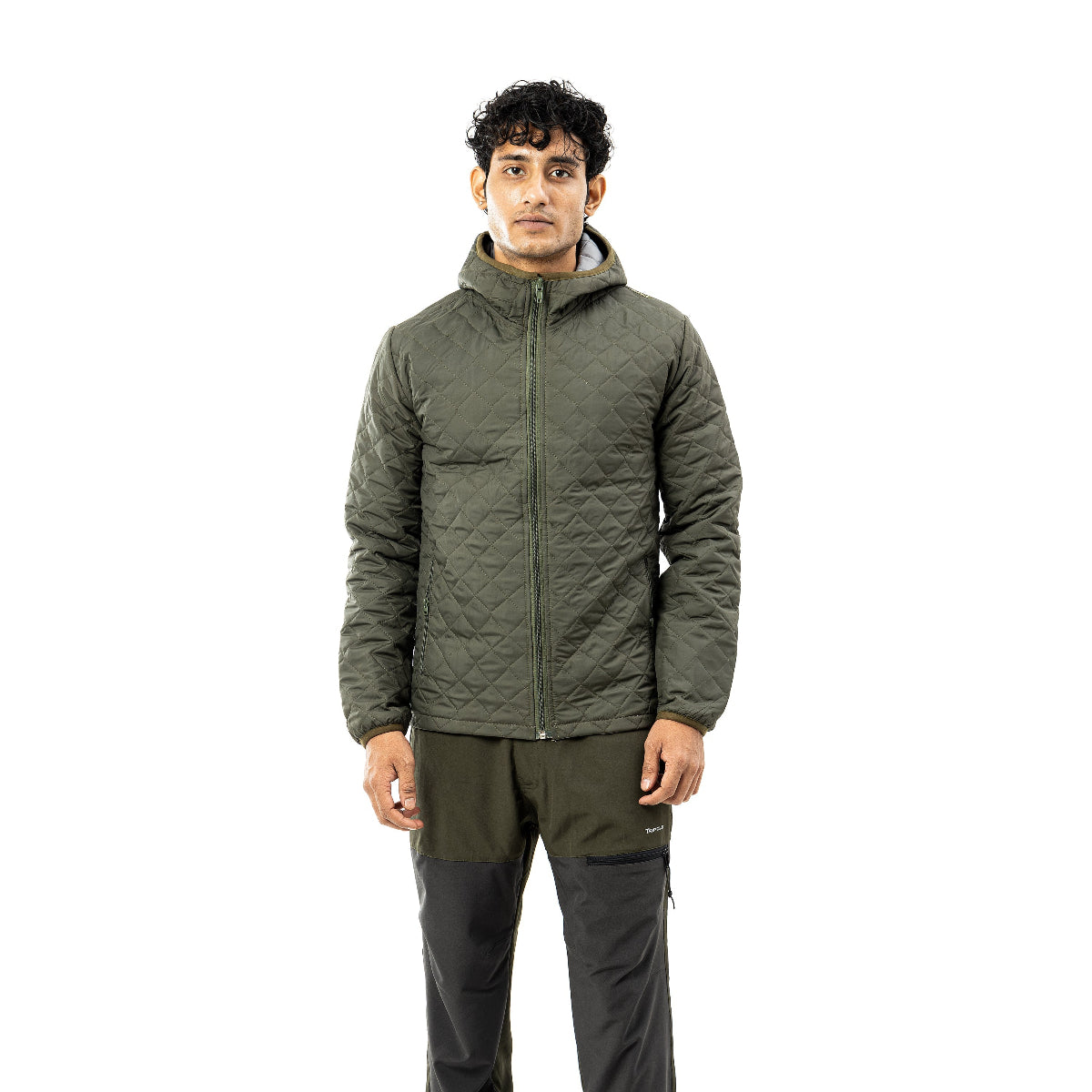 Quilted Winter Jacket for Daily Use | Hiking | Travelling - Army Green - OutdoorTravelGear.com