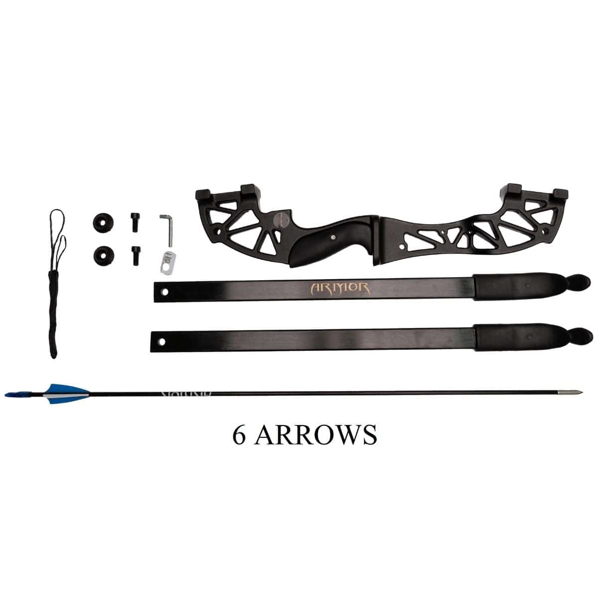 Wasp Re-Curve Bow - ARYS1 - SET A with 6 Fiberglass Arrows - Archery Equipment - OutdoorTravelGear.com