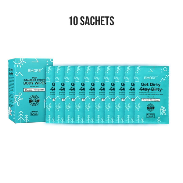 Body Wipes - Pack of 10 sachets - OutdoorTravelGear.com