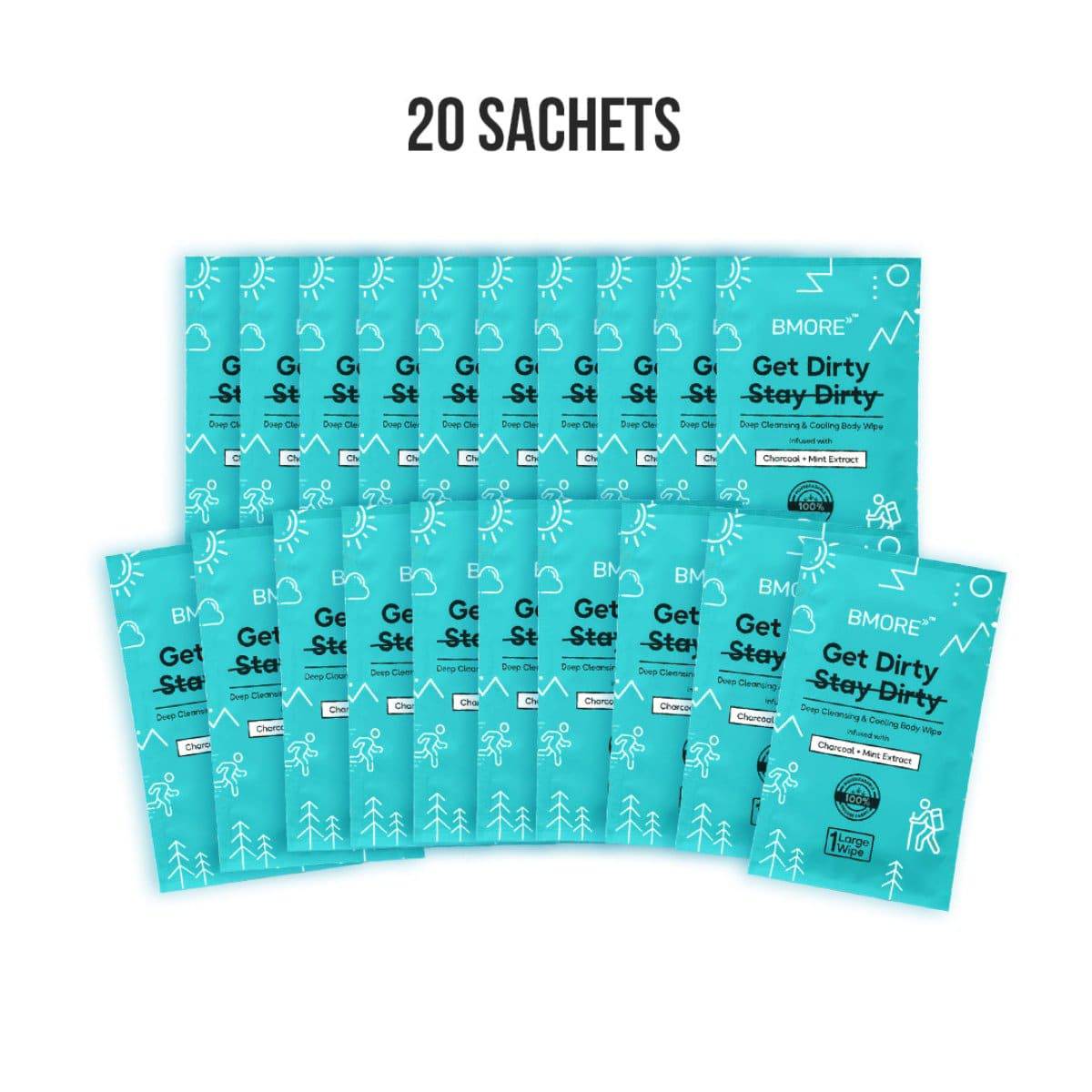 QUIPCO Commuter Anti UV Hat + BMORE Body Wipes - Pack of 20 Sachets - OutdoorTravelGear.com