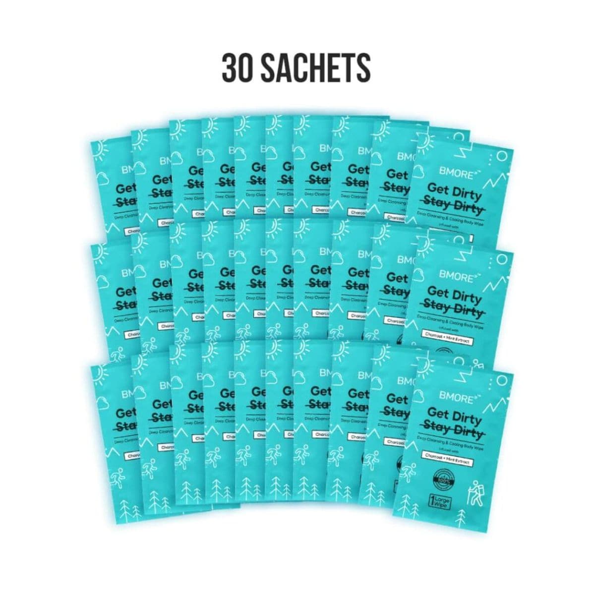 Body Wipes - Pack of 30 sachets - OutdoorTravelGear.com