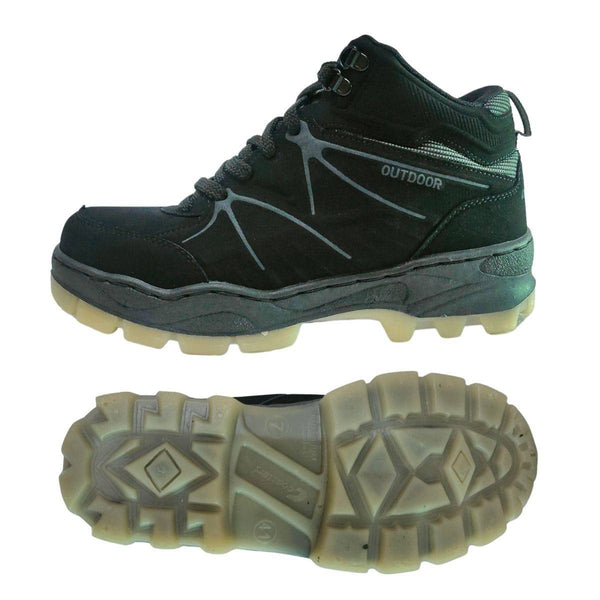 CTR OD-9 Mid Ankle Trekking and Hiking Shoes - Anti-skid Slip-resistant Mountain Boots - Black - OutdoorTravelGear.com