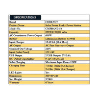 Compact Solar Power Station - 333Wh - 600Watt - 90000mAh