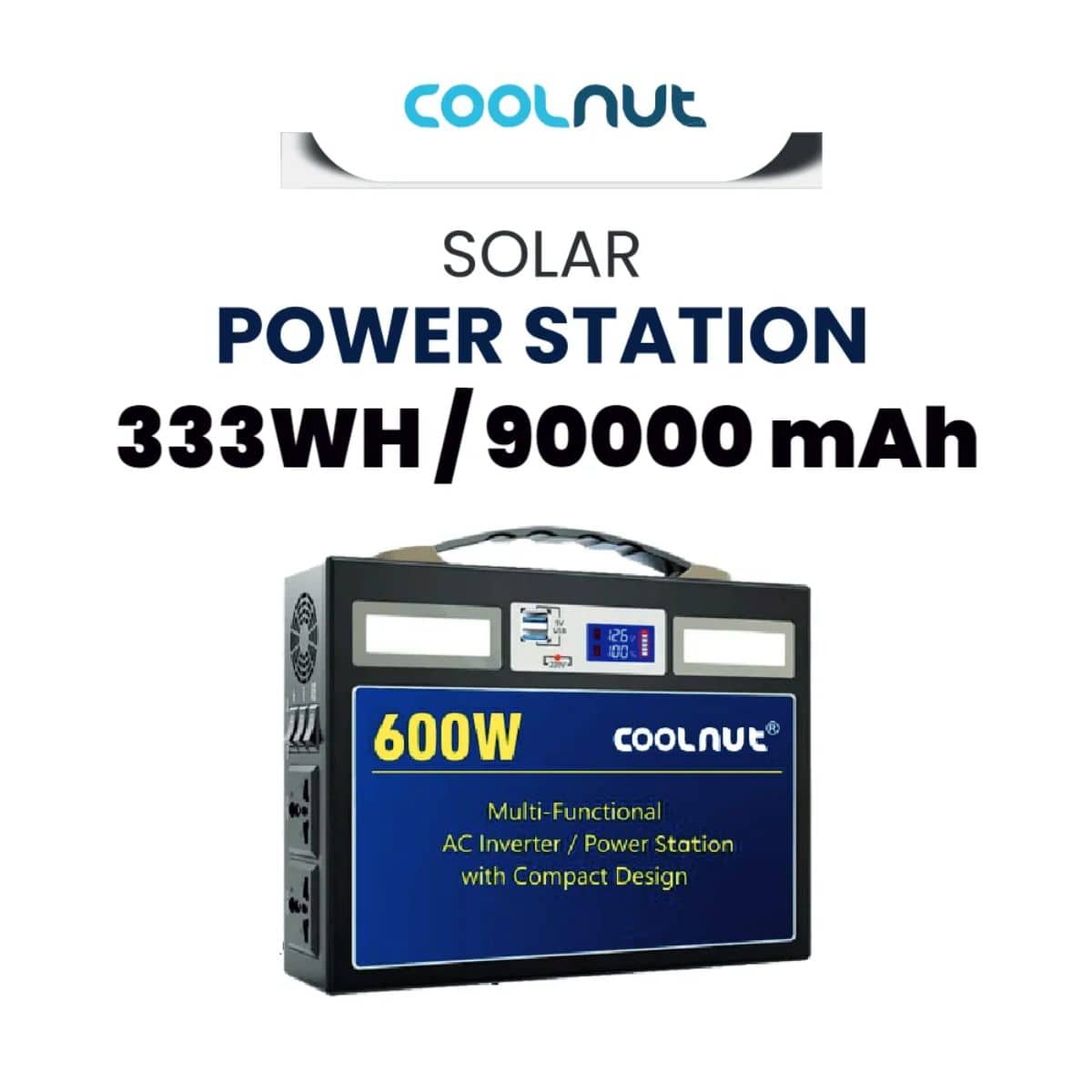 Compact Solar Power Station - 333Wh - 600Watt - 90000mAh