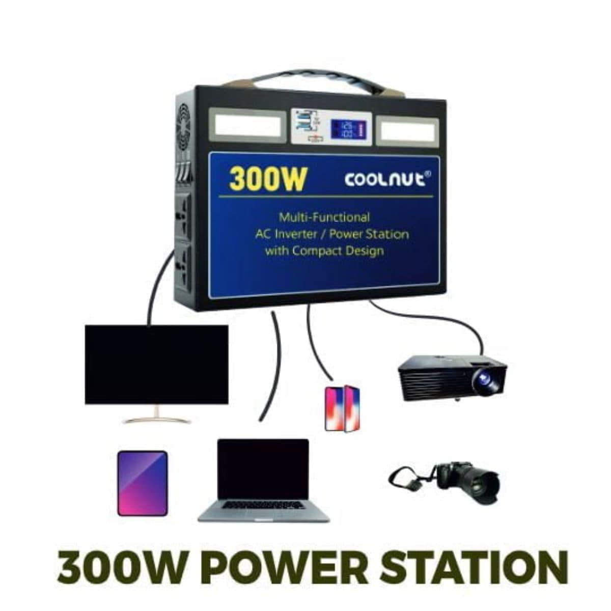 Compact Solar Power Station - 384Wh - 300Watt - 120000mAh - OutdoorTravelGear.com