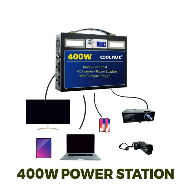 Compact Solar Power Station - 499Wh - 400Watt - 135000mAh - OutdoorTravelGear.com