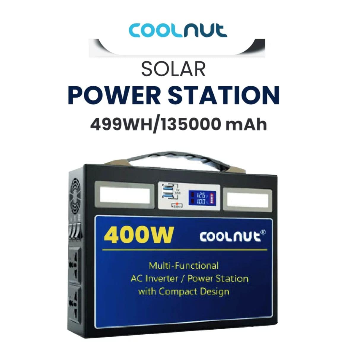 Compact Solar Power Station - 499Wh - 400Watt - 135000mAh