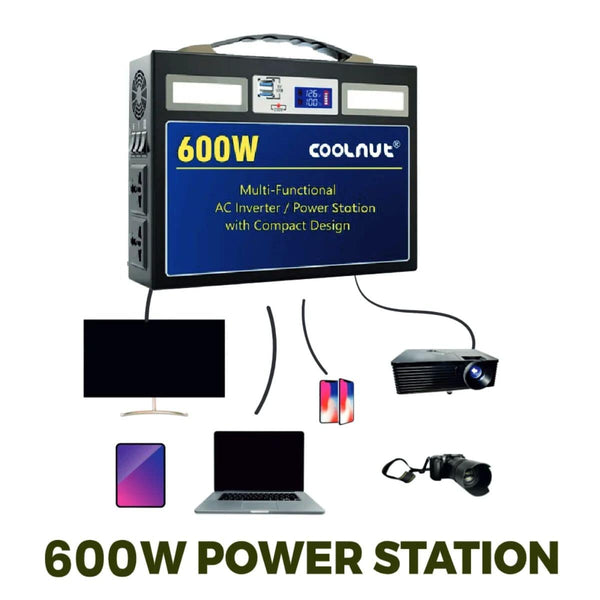 Compact Solar Power Station - 555Wh - 600Watt - 150000mAh - OutdoorTravelGear.com