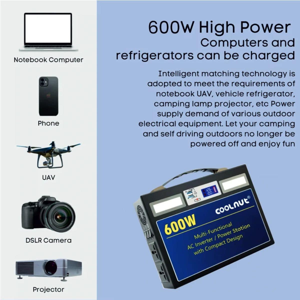 Compact Solar Power Station - 832Wh - 600Watt - 225000mAh