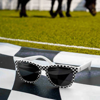 Race Ready Chequered - Black & White Checks Sunglasses - OutdoorTravelGear.com