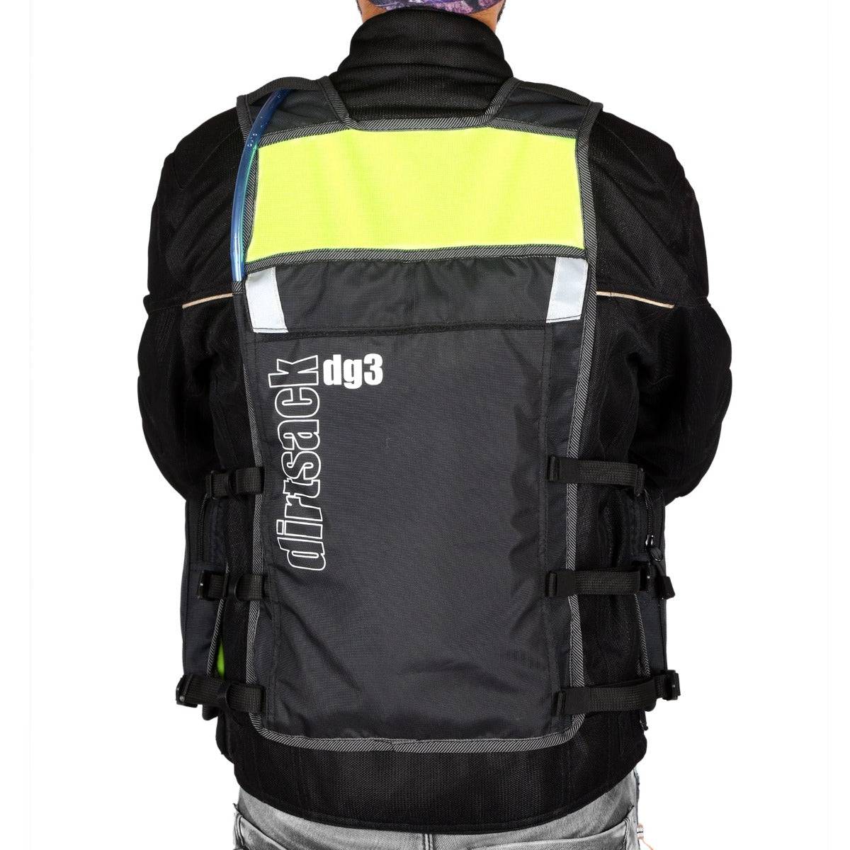 DG3 Multiutility and Hydration Vest / Jacket - Black + Fluo Green - OutdoorTravelGear.com