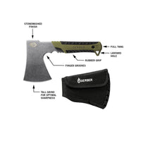 Pack Hatchet (Axe) + Sheath - Flat Sage Green - OutdoorTravelGear.com